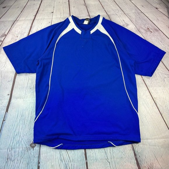 Easton Mens Medium Blue Short Sleeve Shirt Baseball Softball - Picture 1 of 9